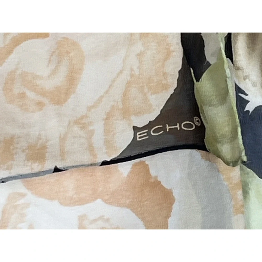 Echo Silk Scarf Floral Colorful Lightweight Vacation 34